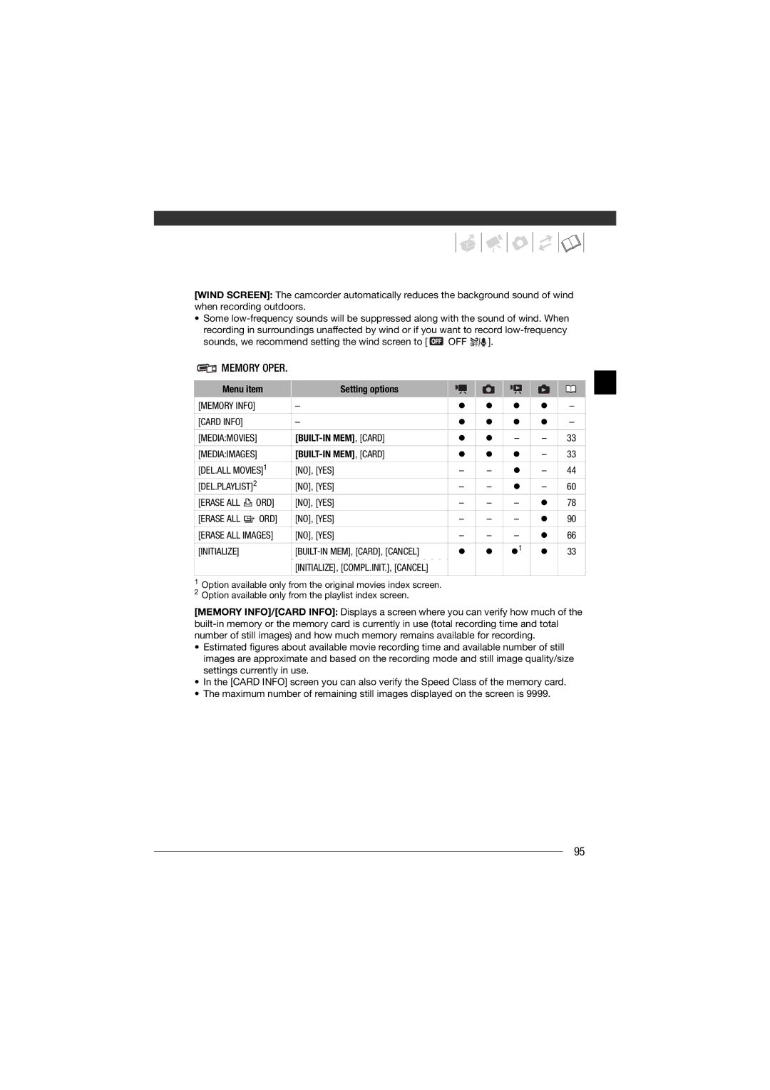 Canon HF11 instruction manual BUILT-IN MEM, Card 