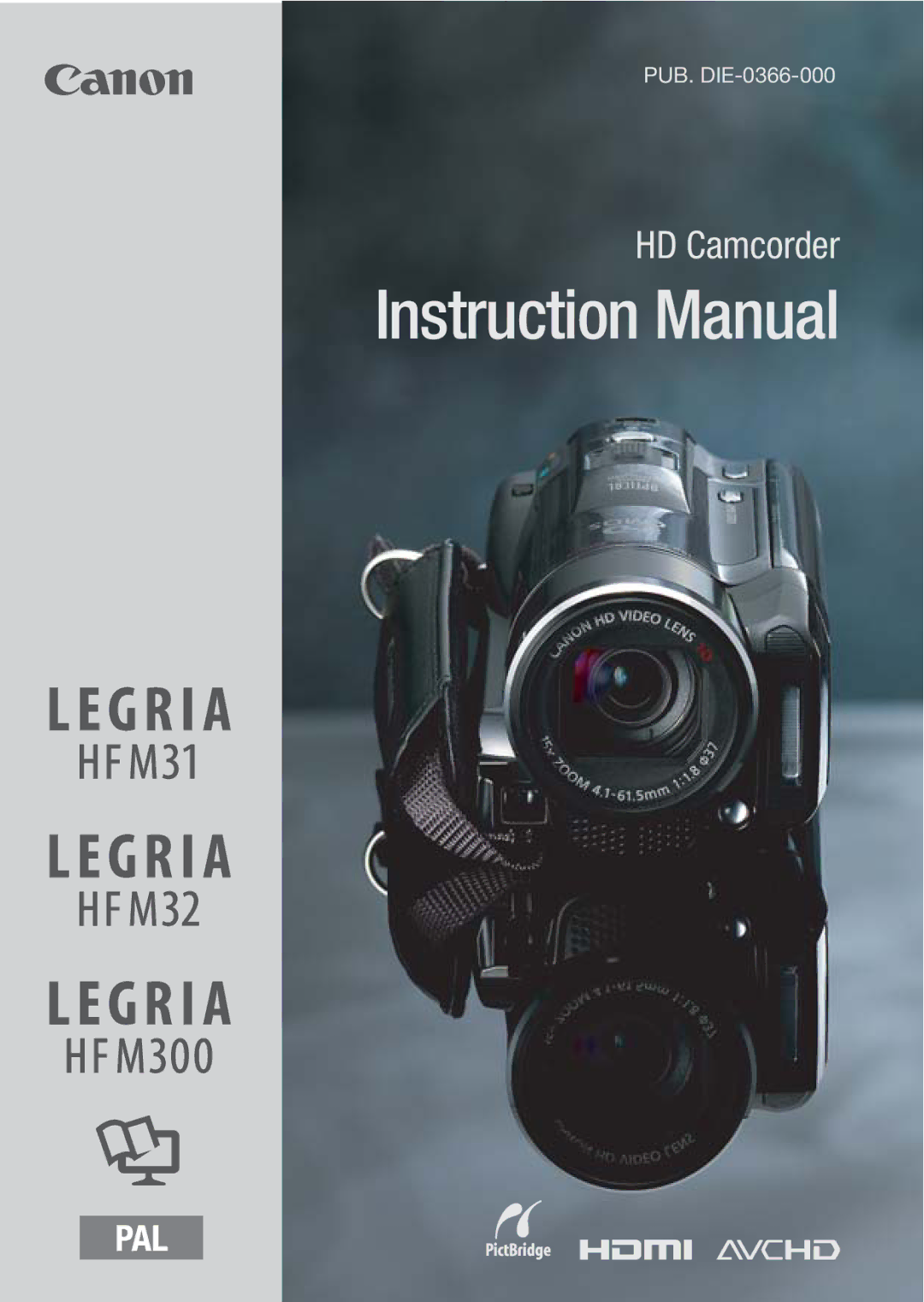 Canon HF M31, HFM32, HF M300 instruction manual HD Camcorder 