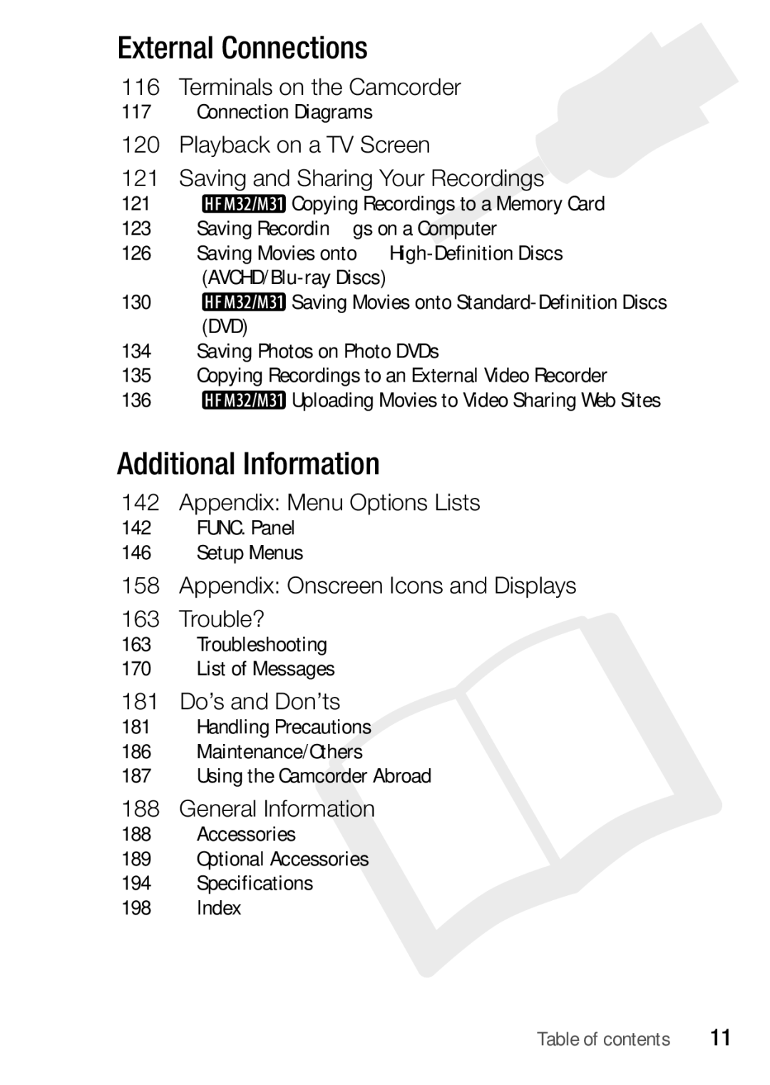 Canon HF M300, HFM32, HF M31 instruction manual „ External Connections 