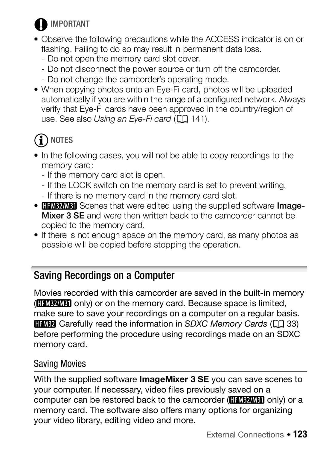 Canon HFM32, HF M31, HF M300 instruction manual Saving Recordings on a Computer, Saving Movies 