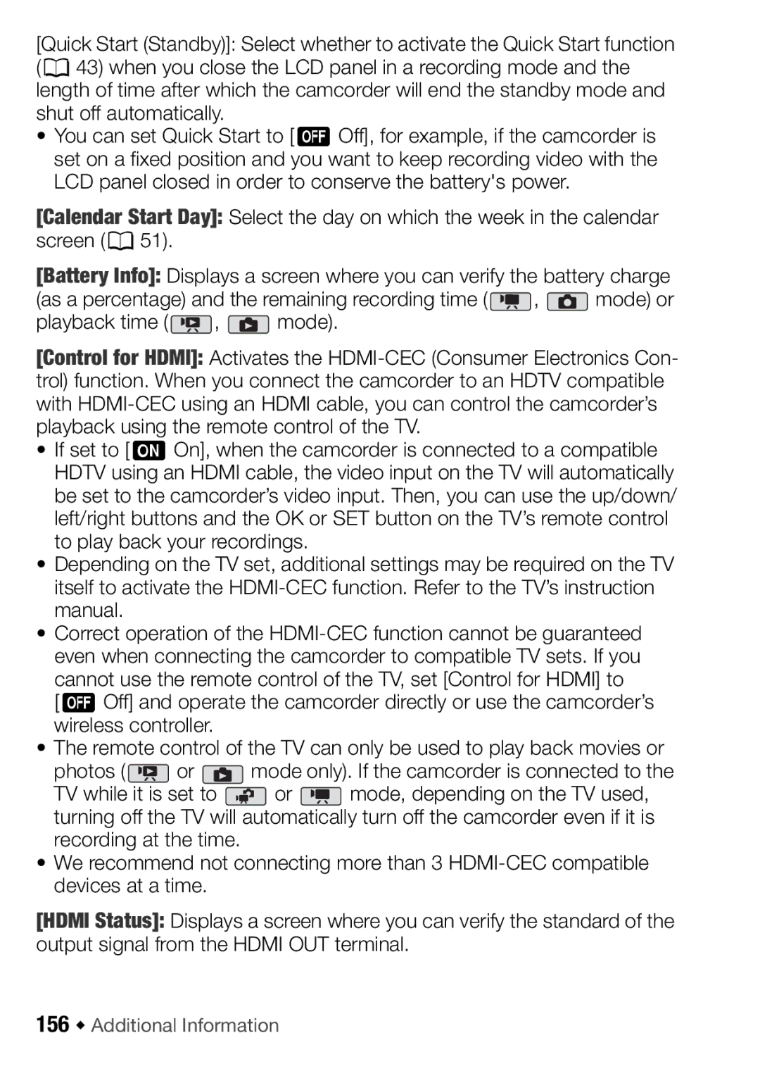 Canon HFM32, HF M31, HF M300 instruction manual 156 Š Additional Information 