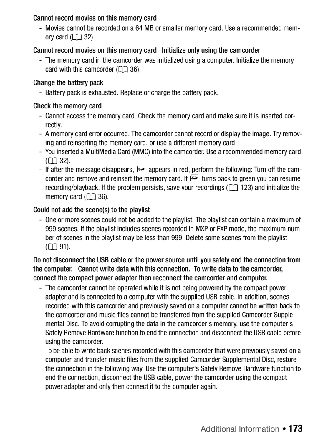 Canon HF M300, HFM32, HF M31 instruction manual Additional Information Š 