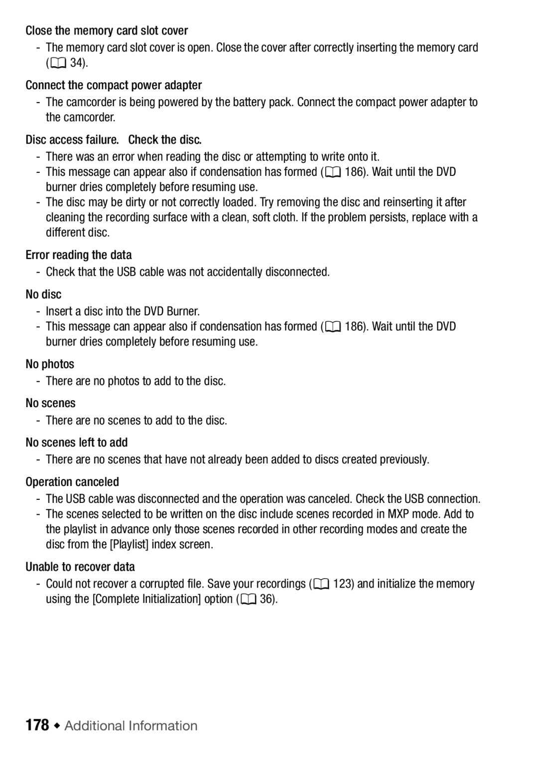 Canon HF M31, HFM32, HF M300 instruction manual 178 Š Additional Information 