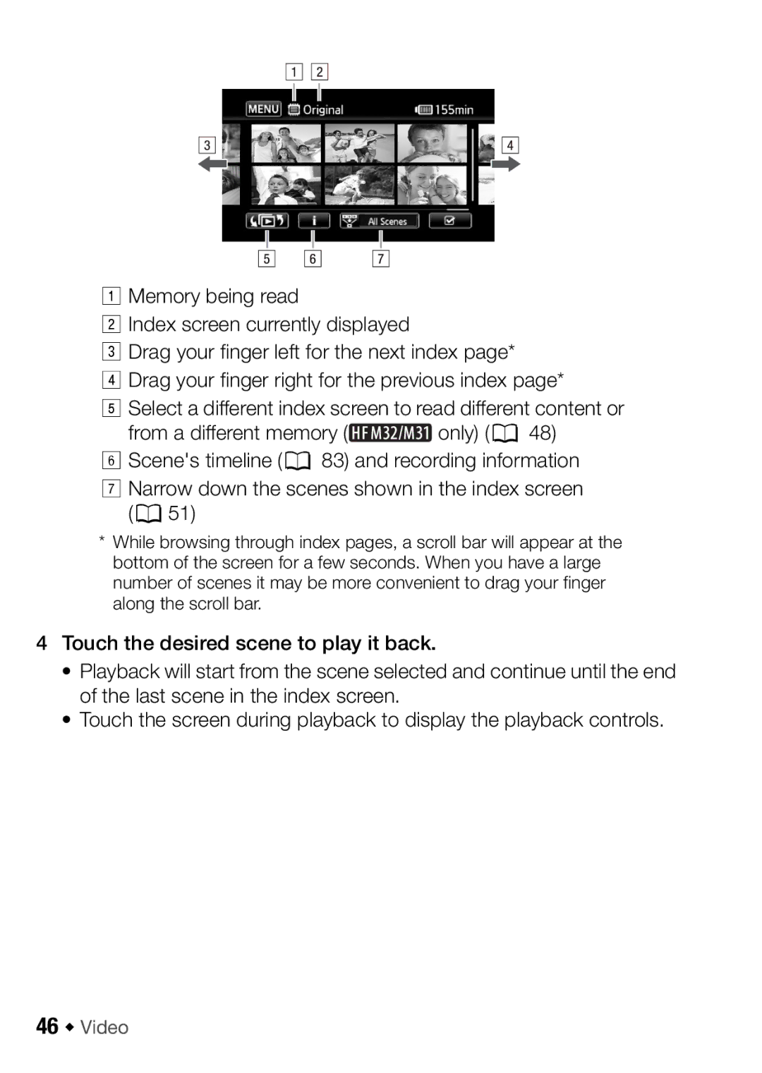 Canon HF M31, HFM32, HF M300 instruction manual 051, 46 Š Video 