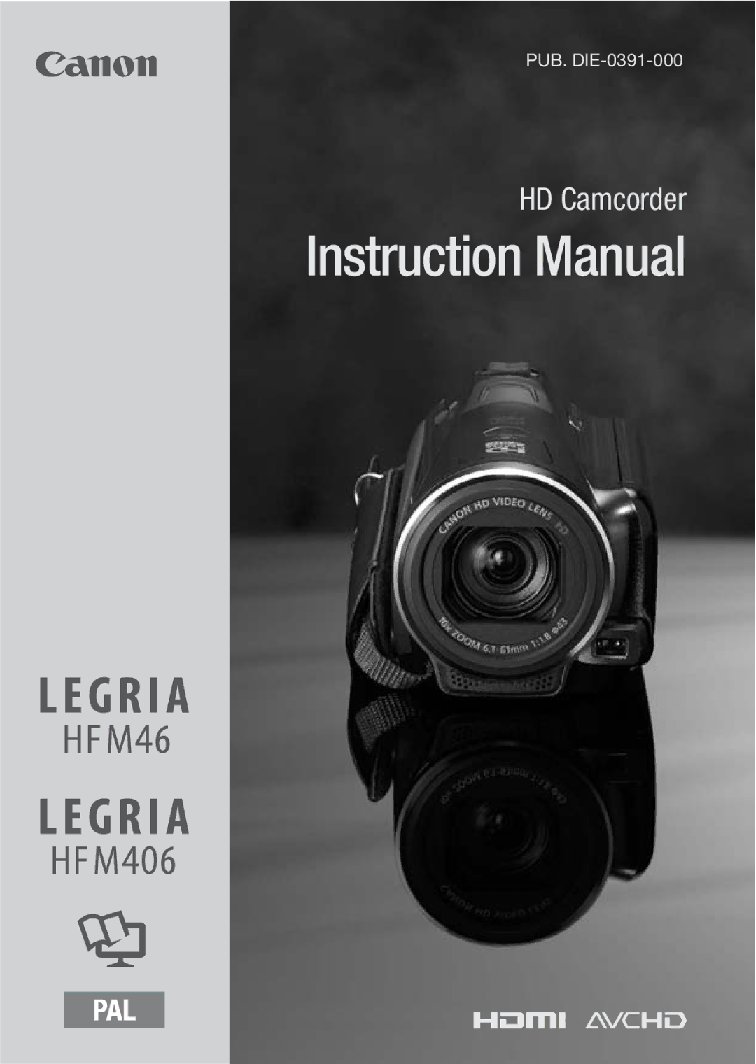 Canon HFM46, HFM406 instruction manual HD Camcorder 