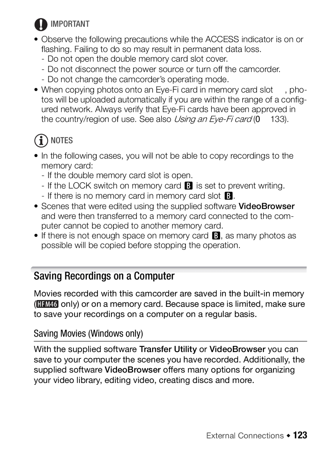 Canon HFM46, HFM406 instruction manual Saving Recordings on a Computer, Saving Movies Windows only 