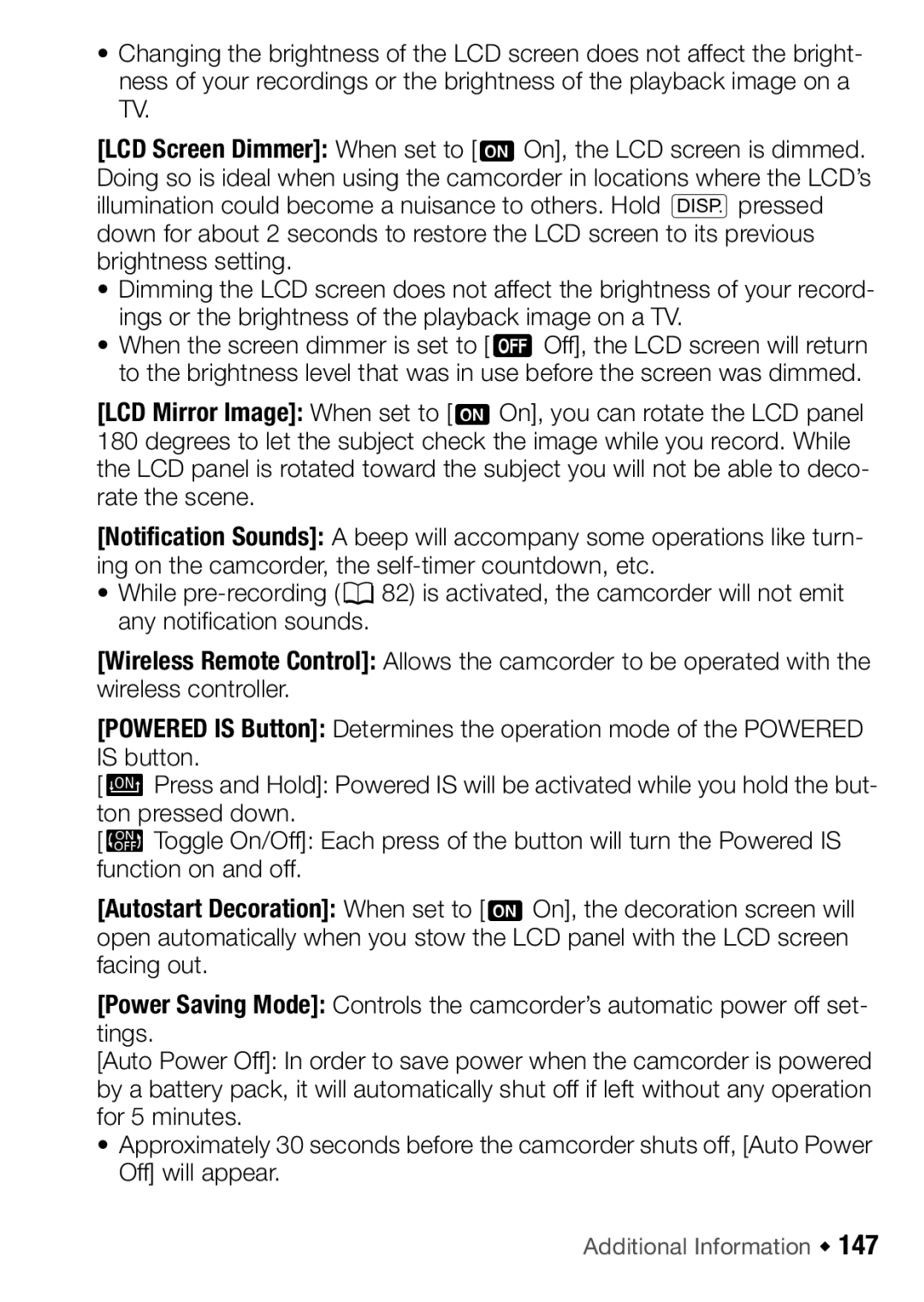 Canon HFM46, HFM406 instruction manual Additional Information Š 