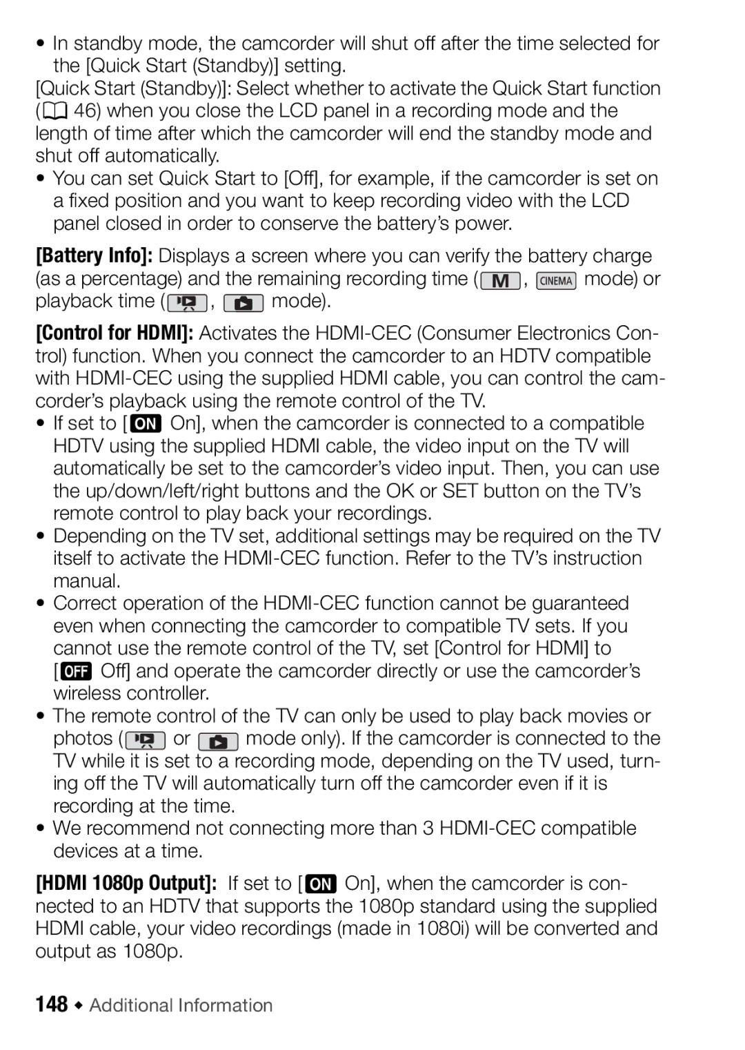 Canon HFM406, HFM46 instruction manual 148 Š Additional Information 