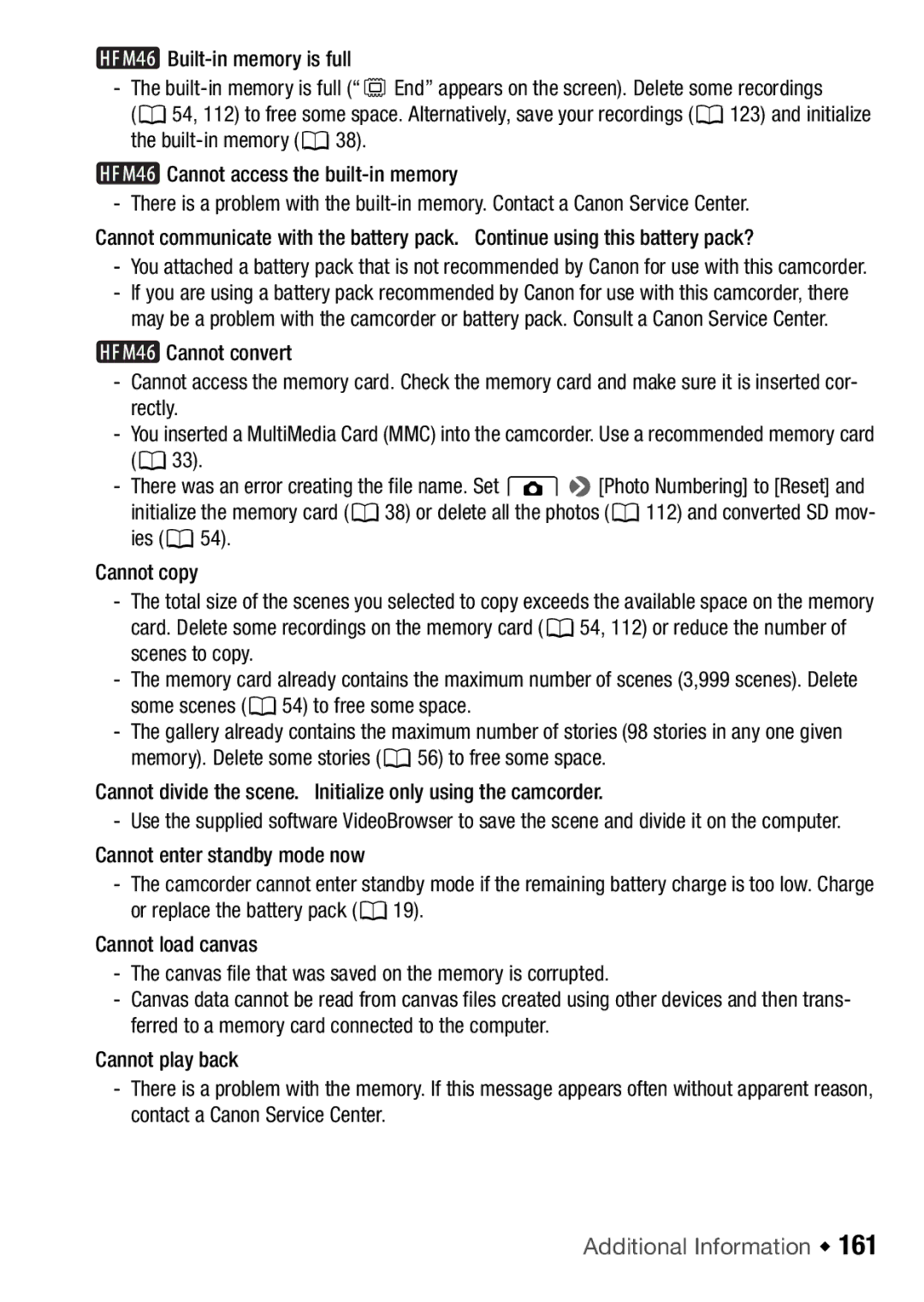 Canon HFM46, HFM406 instruction manual Additional Information Š 