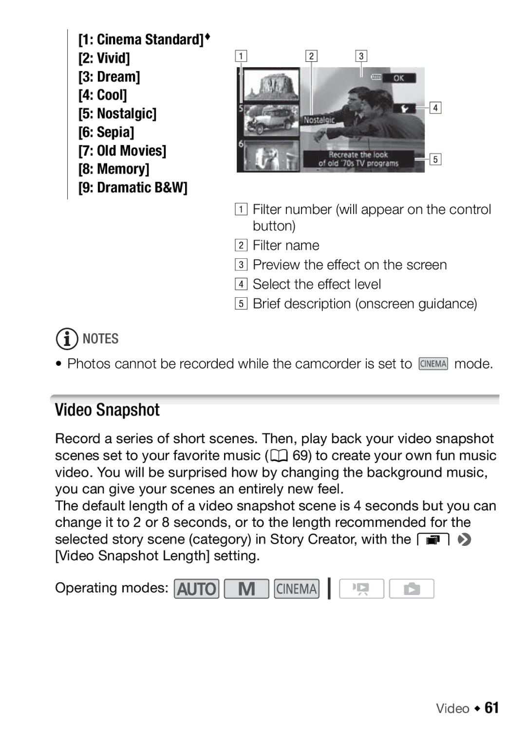 Canon HFM46, HFM406 instruction manual Video Snapshot 