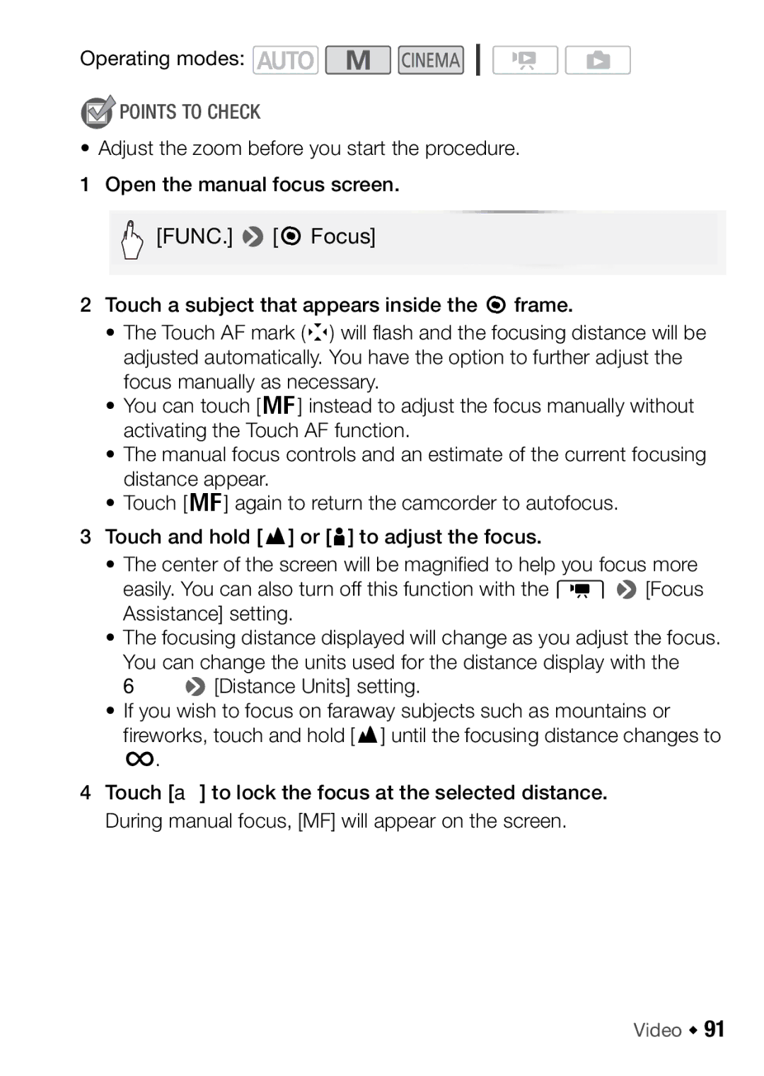 Canon HFM46, HFM406 instruction manual Points to Check 