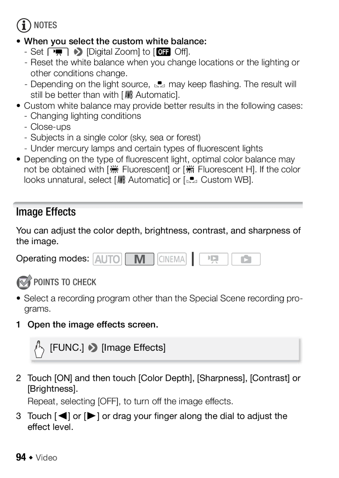 Canon HFM406, HFM46 instruction manual Image Effects, 94 Š Video 