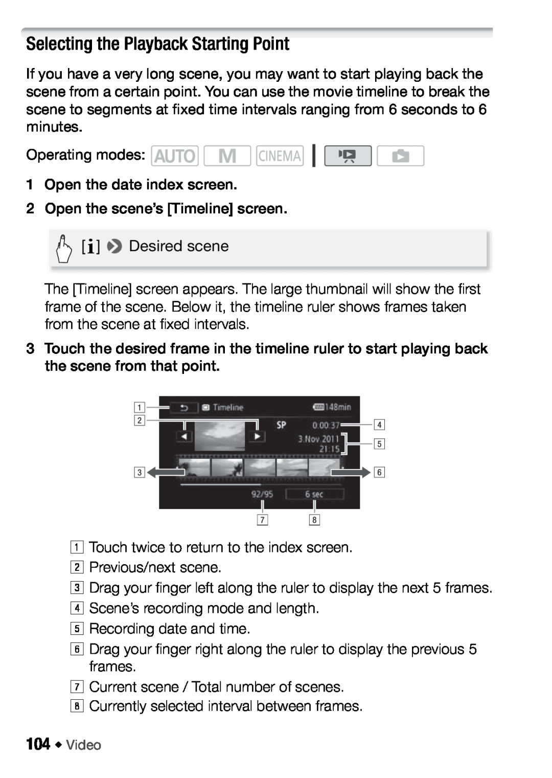 Canon HFM406, HFM46 instruction manual Selecting the Playback Starting Point 
