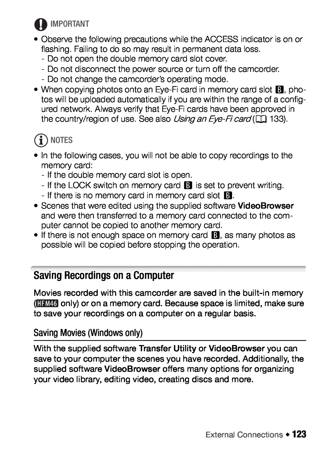 Canon HFM46, HFM406 instruction manual Saving Recordings on a Computer, Saving Movies Windows only 