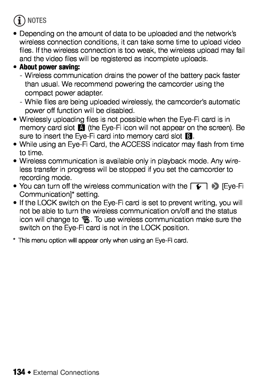 Canon HFM406, HFM46 instruction manual About power saving, 134 Š External Connections 
