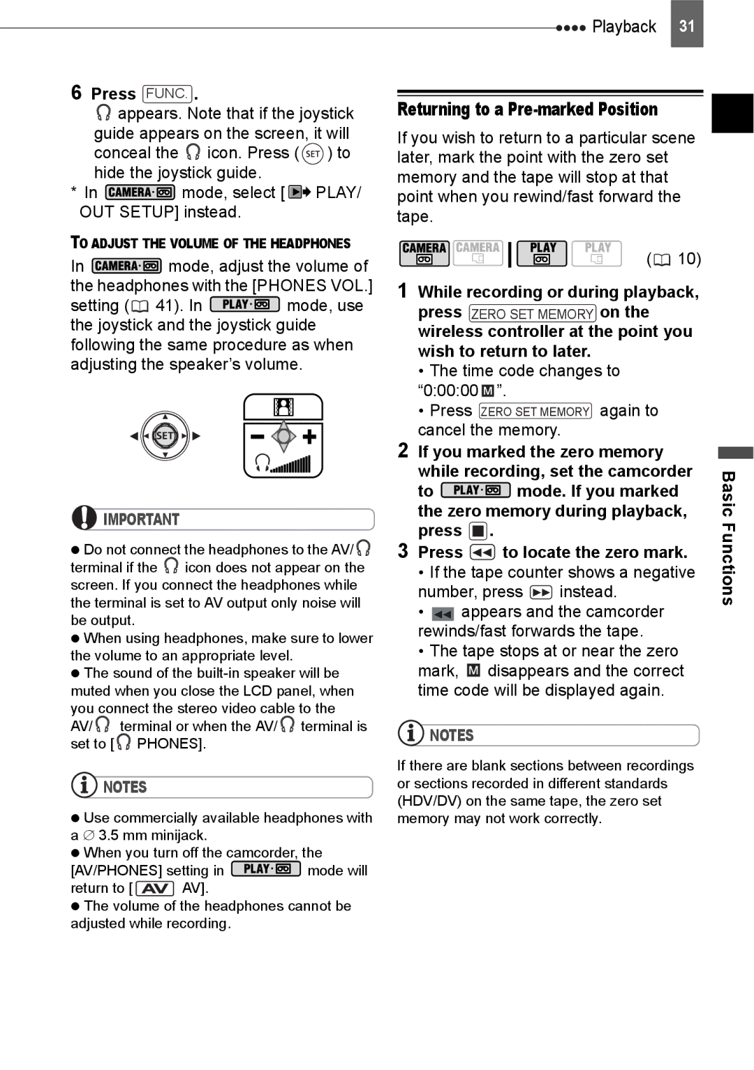 Canon HV20 instruction manual Returning to a Pre-marked Position 