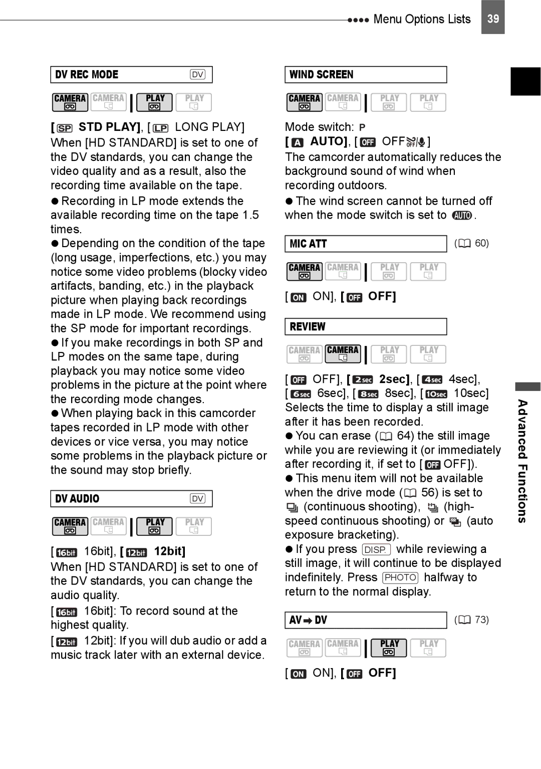 Canon HV20 instruction manual 2sec 