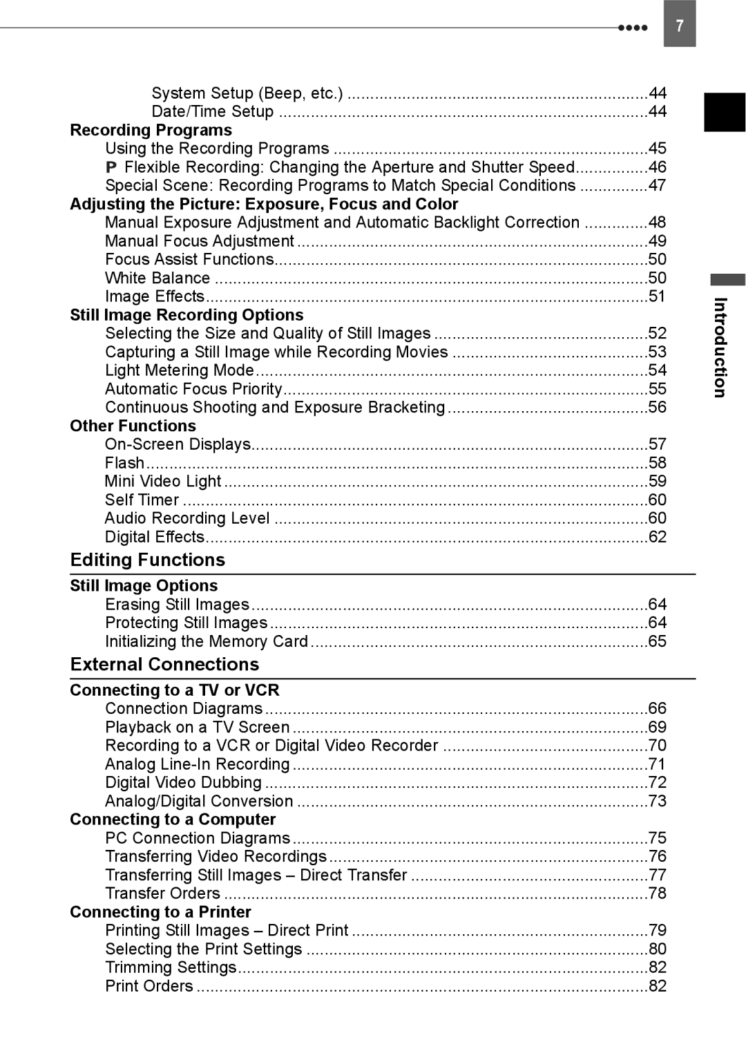 Canon HV20 instruction manual Editing Functions, External Connections 