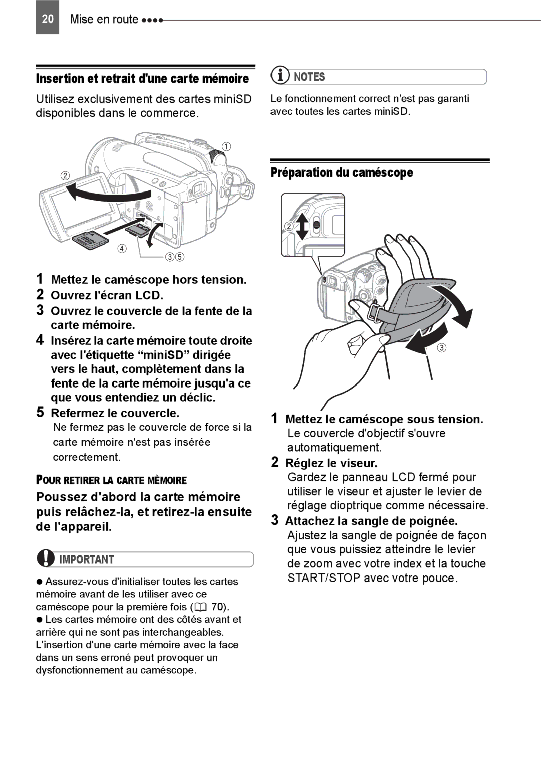 Canon HV40 manual Préparation du caméscope, Refermez le couvercle 