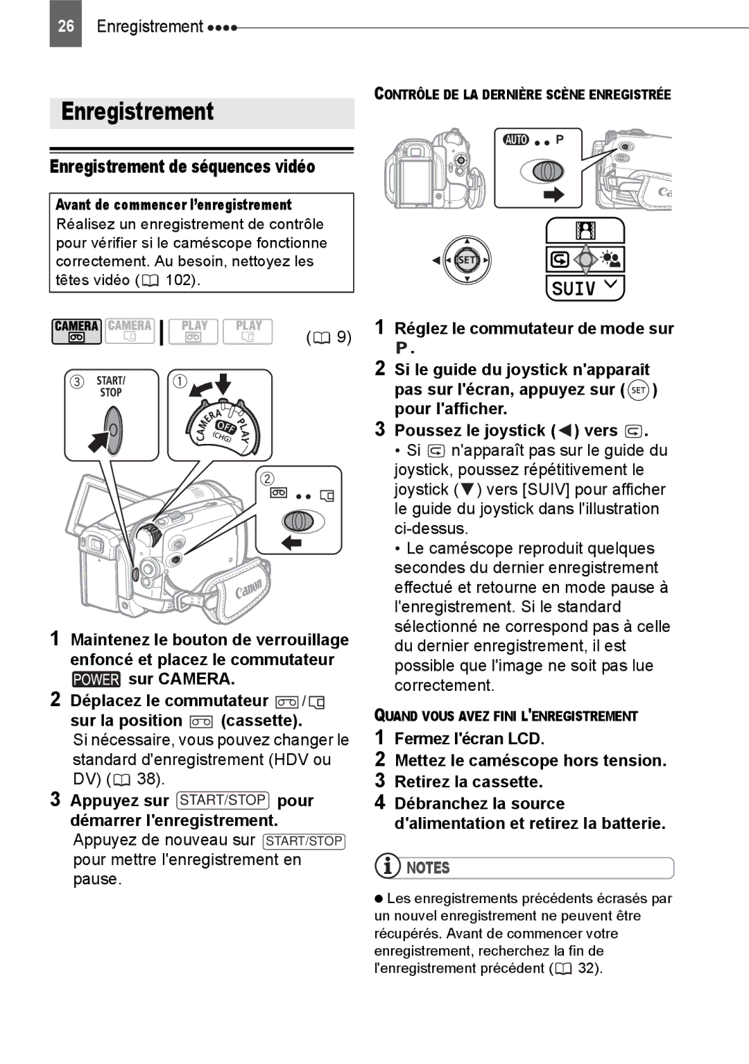 Canon HV40 manual Enregistrement de séquences vidéo 