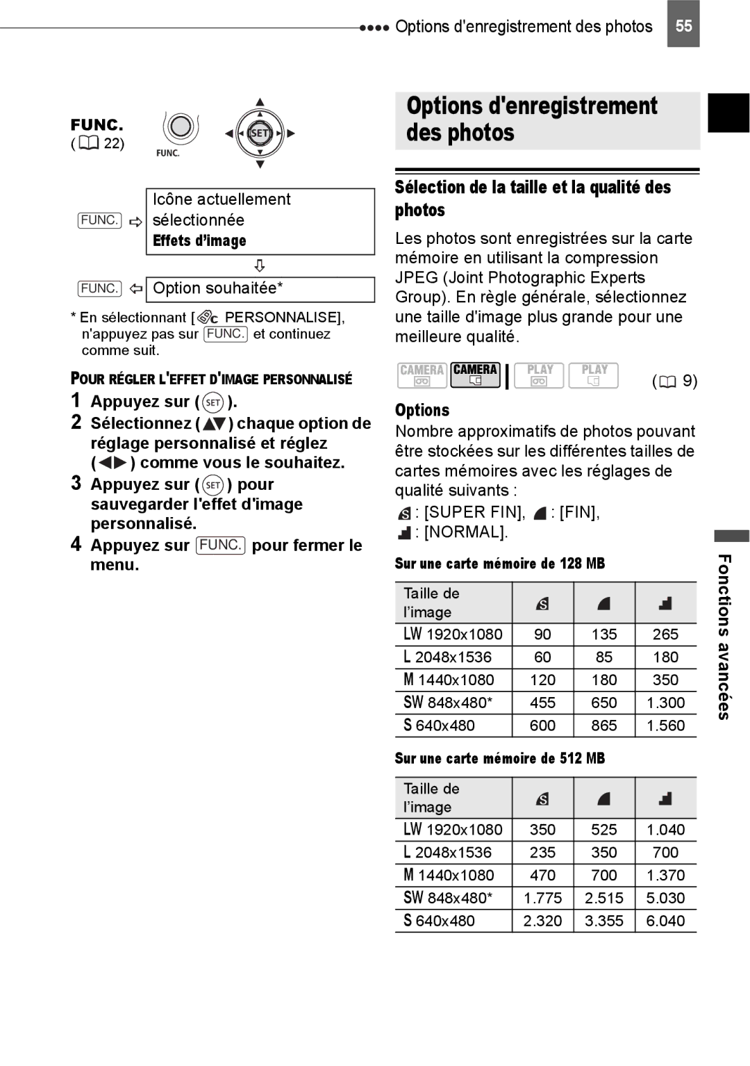 Canon HV40 manual Des photos, Photos, Effets d’image 