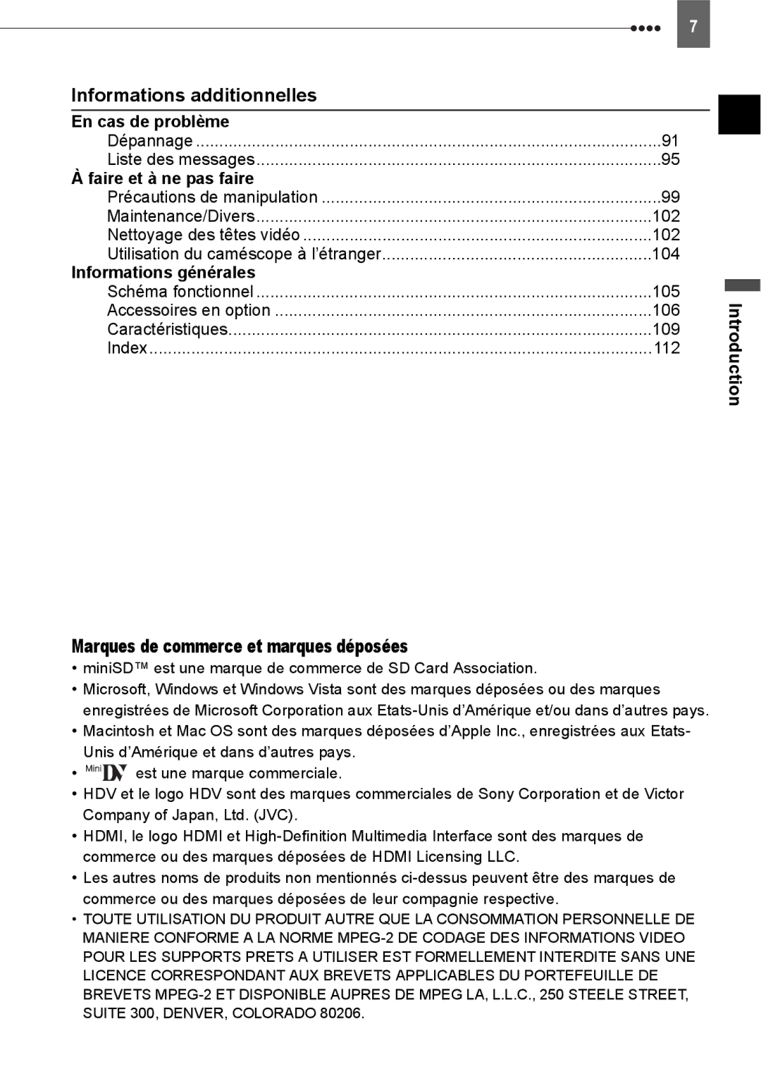 Canon HV40 manual Informations additionnelles, Marques de commerce et marques déposées, En cas de problème 