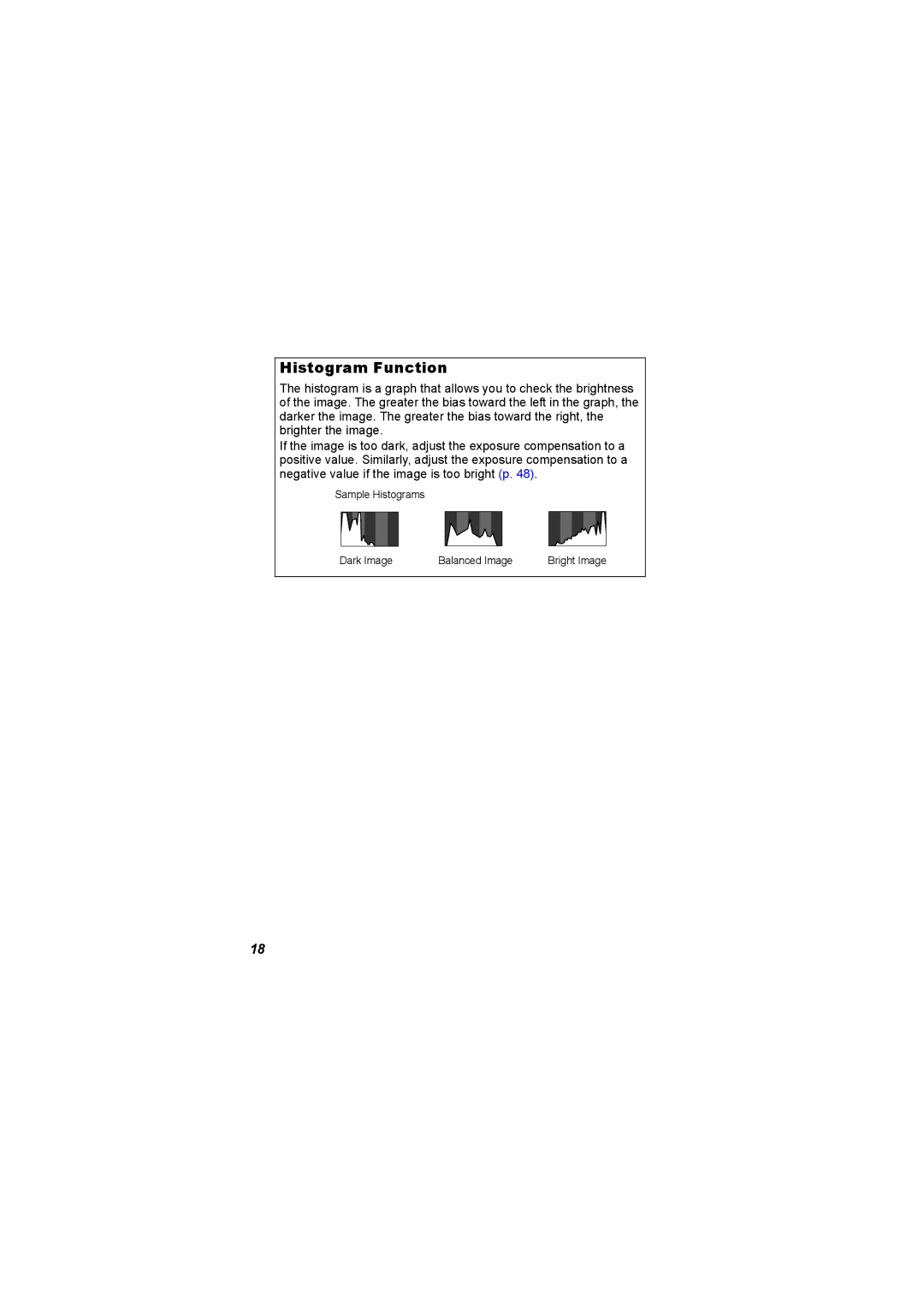 Canon I7 appendix Histogram Function 