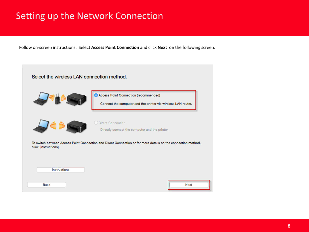 Canon iB4020, MAIFY manual Setting up the Network Connection 