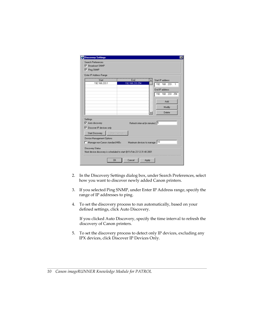 Canon manual Canon imageRUNNER Knowledge Module for Patrol 