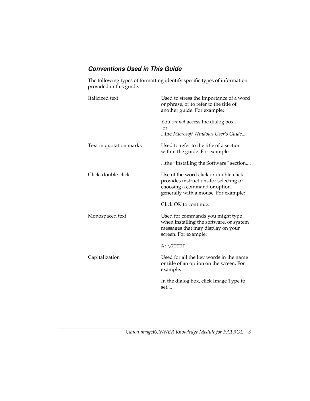 Canon imageRUNNER manual Conventions Used in This Guide 