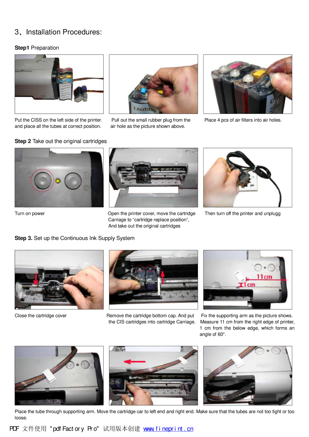 Canon IP 1000 manual 、Installation Procedures, Preparation 