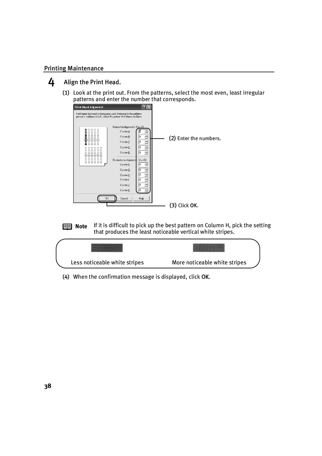 Canon IP1500 quick start Printing Maintenance Align the Print Head 