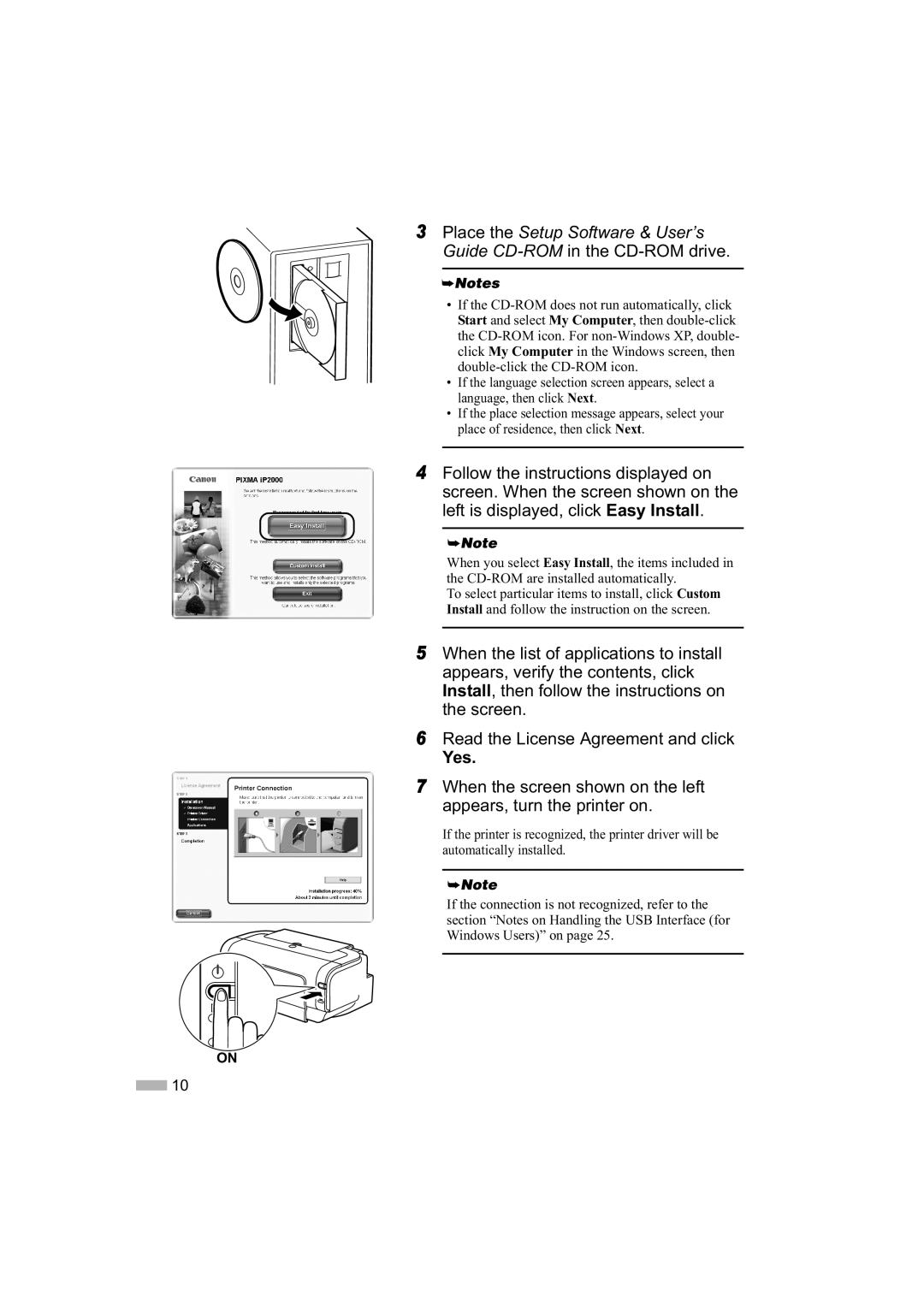 Canon IP2000 quick start Yes 