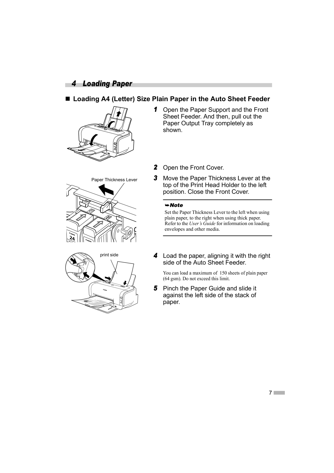 Canon IP2000 quick start Loading Paper 