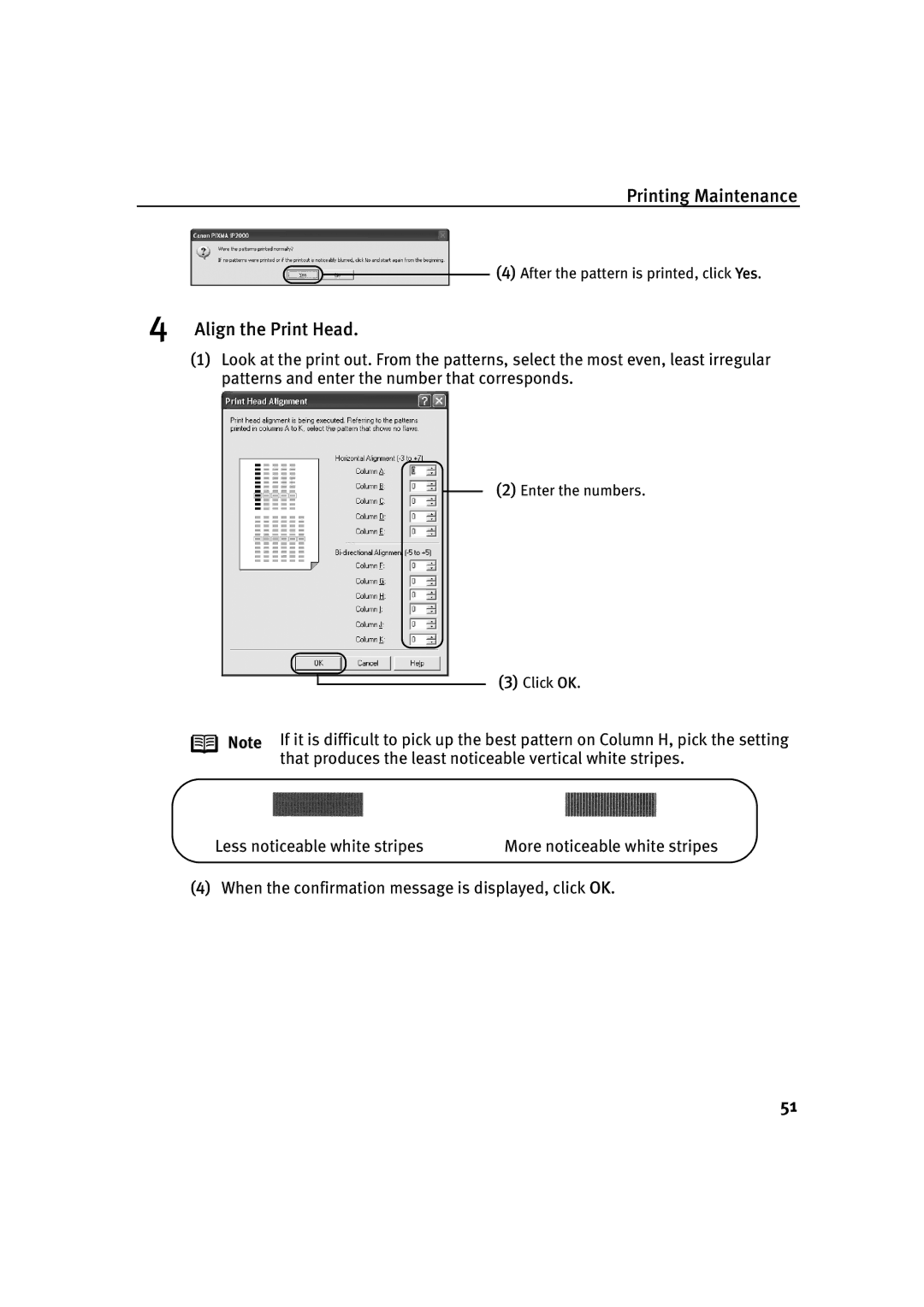 Canon IP2000 quick start Align the Print Head 