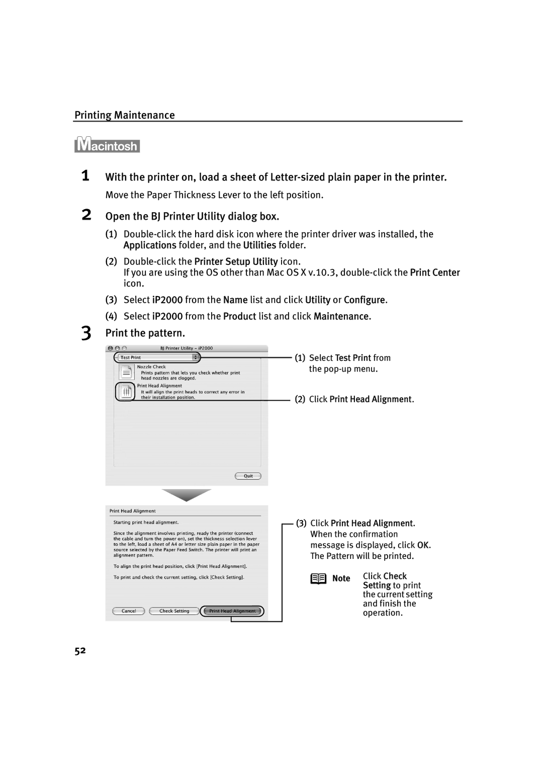 Canon IP2000 quick start Setting to print 