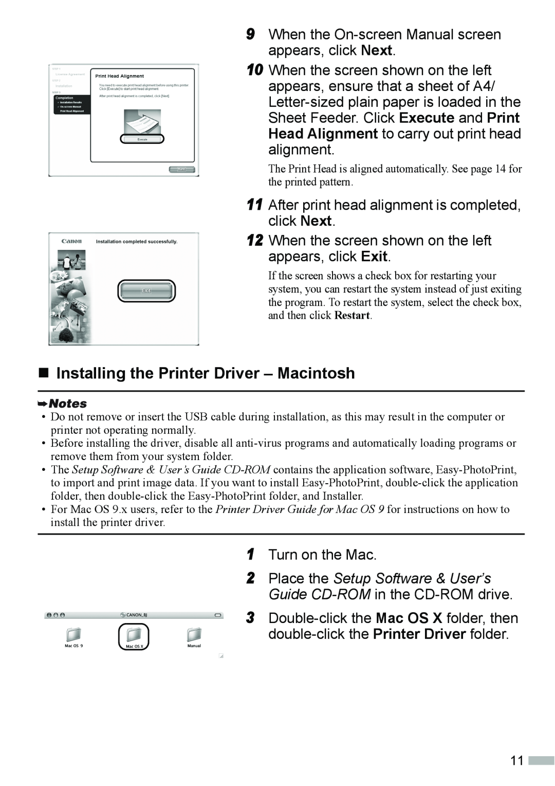 Canon IP4000, ip3000 quick start „Installing the Printer Driver - Macintosh 