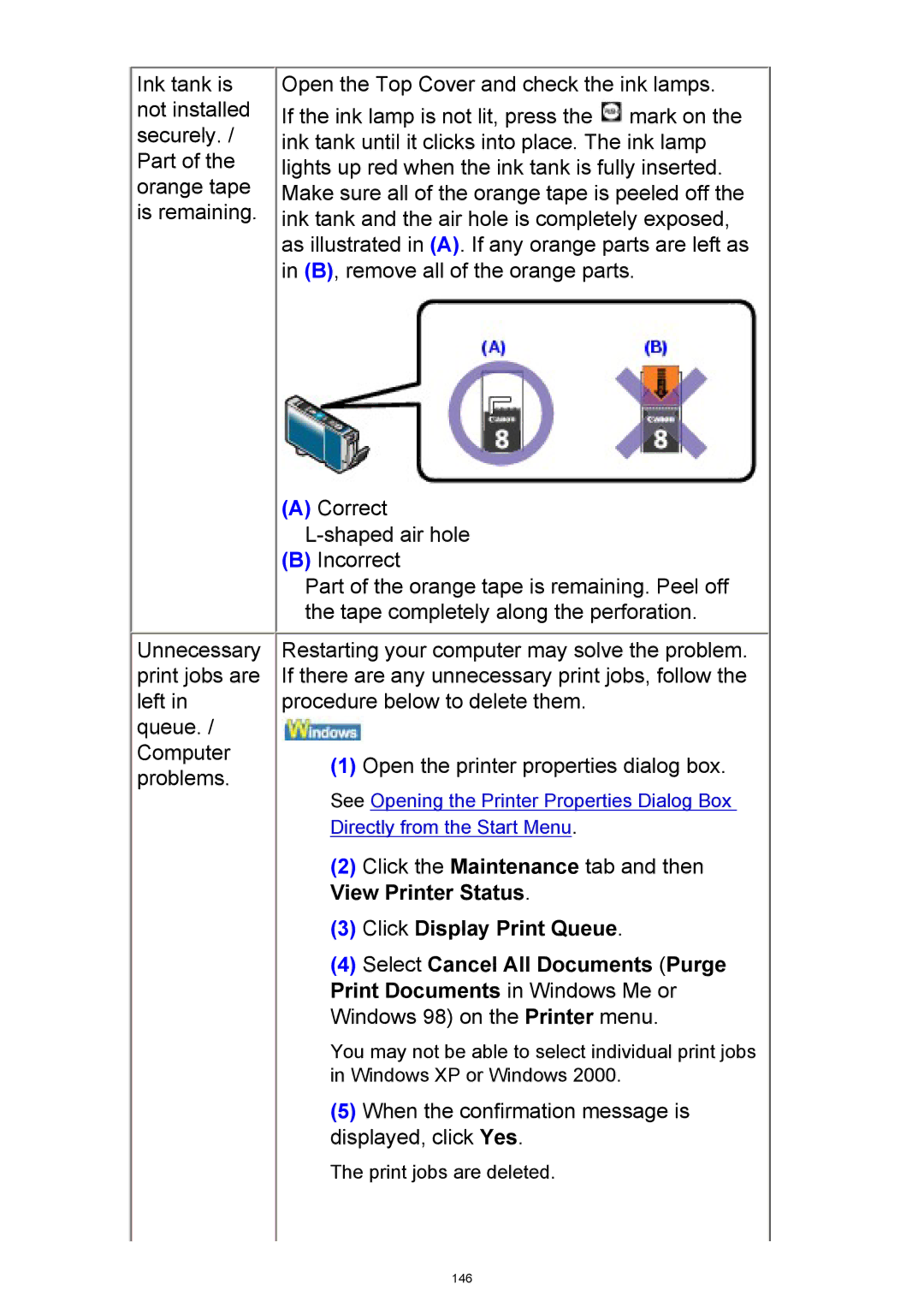 Canon iP3300 manual Click the Maintenance tab and then View Printer Status 