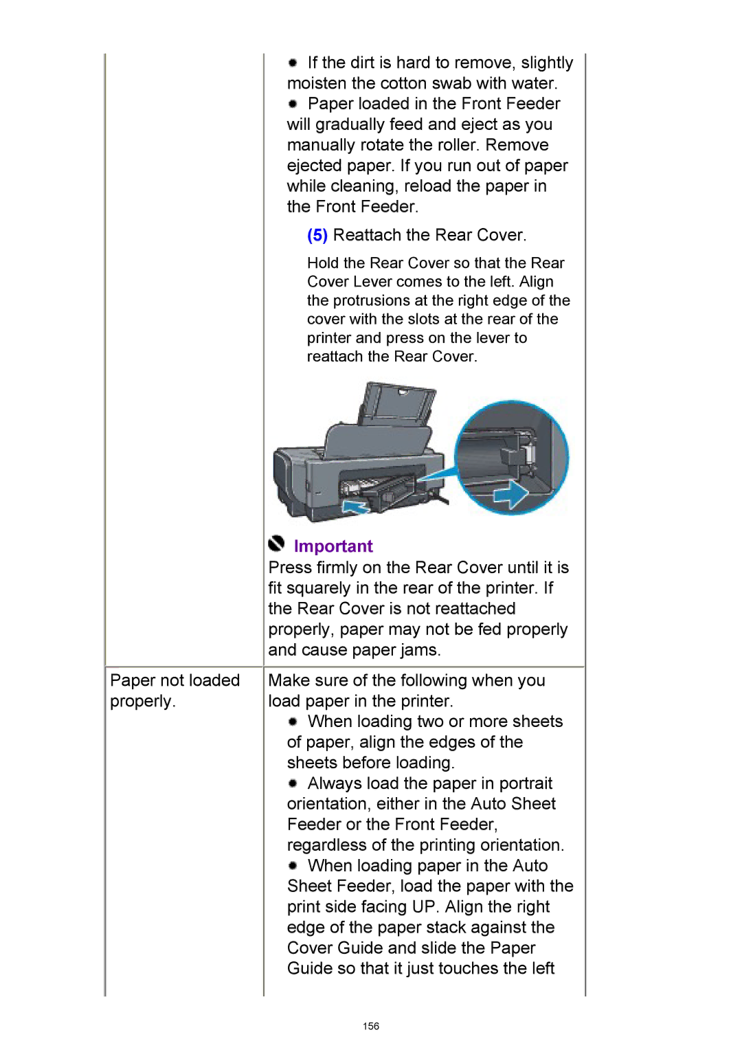 Canon iP3300 manual Press firmly on the Rear Cover until it is 