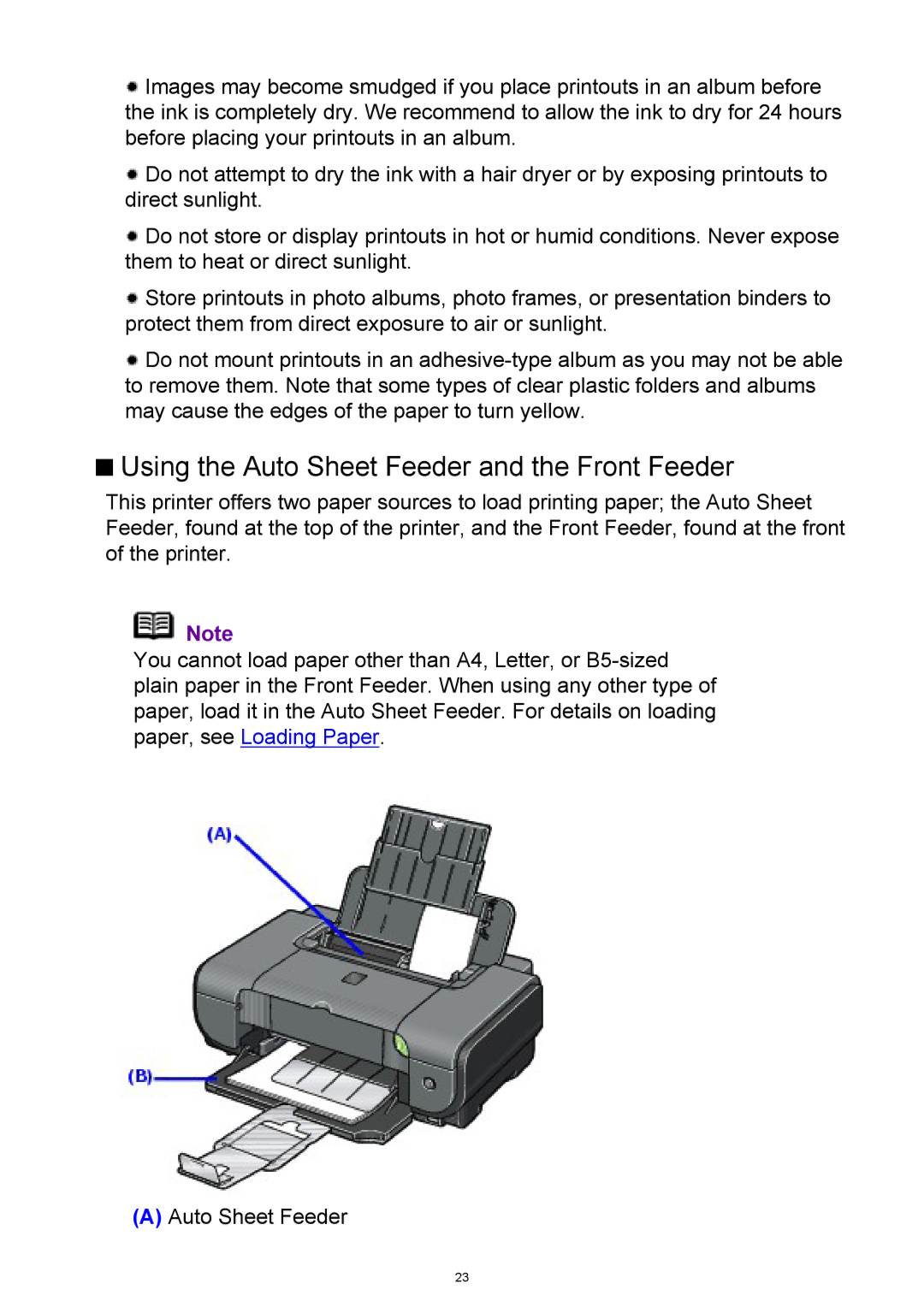 Canon iP3300 manual Using the Auto Sheet Feeder and the Front Feeder 