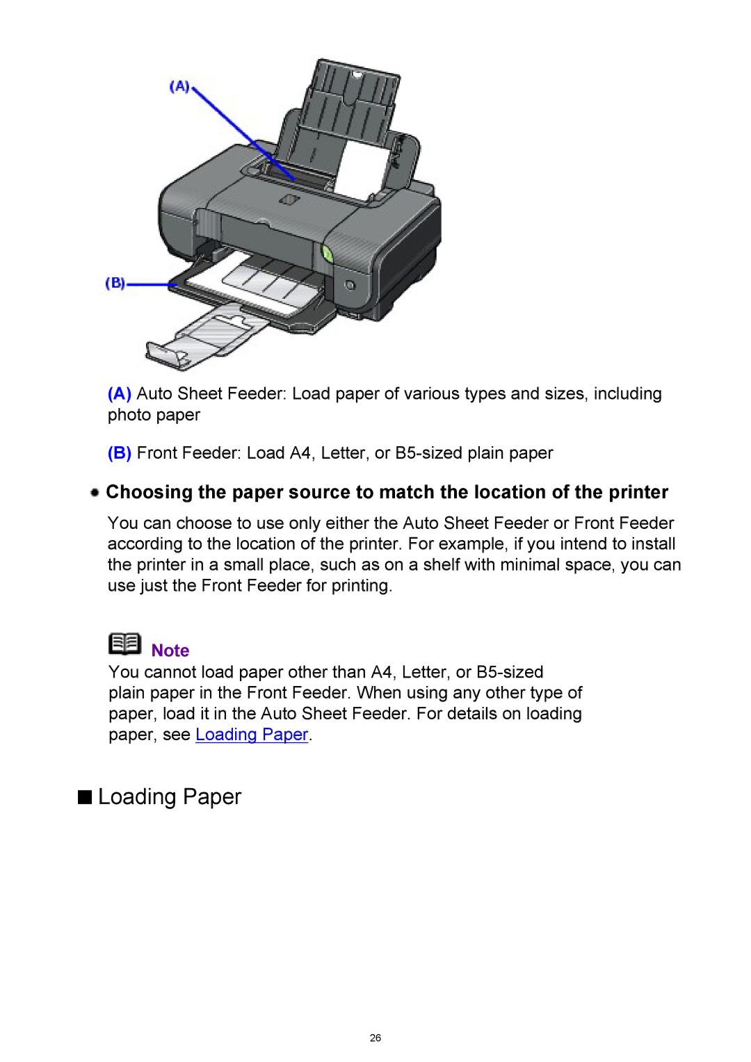 Canon iP3300 manual Loading Paper 