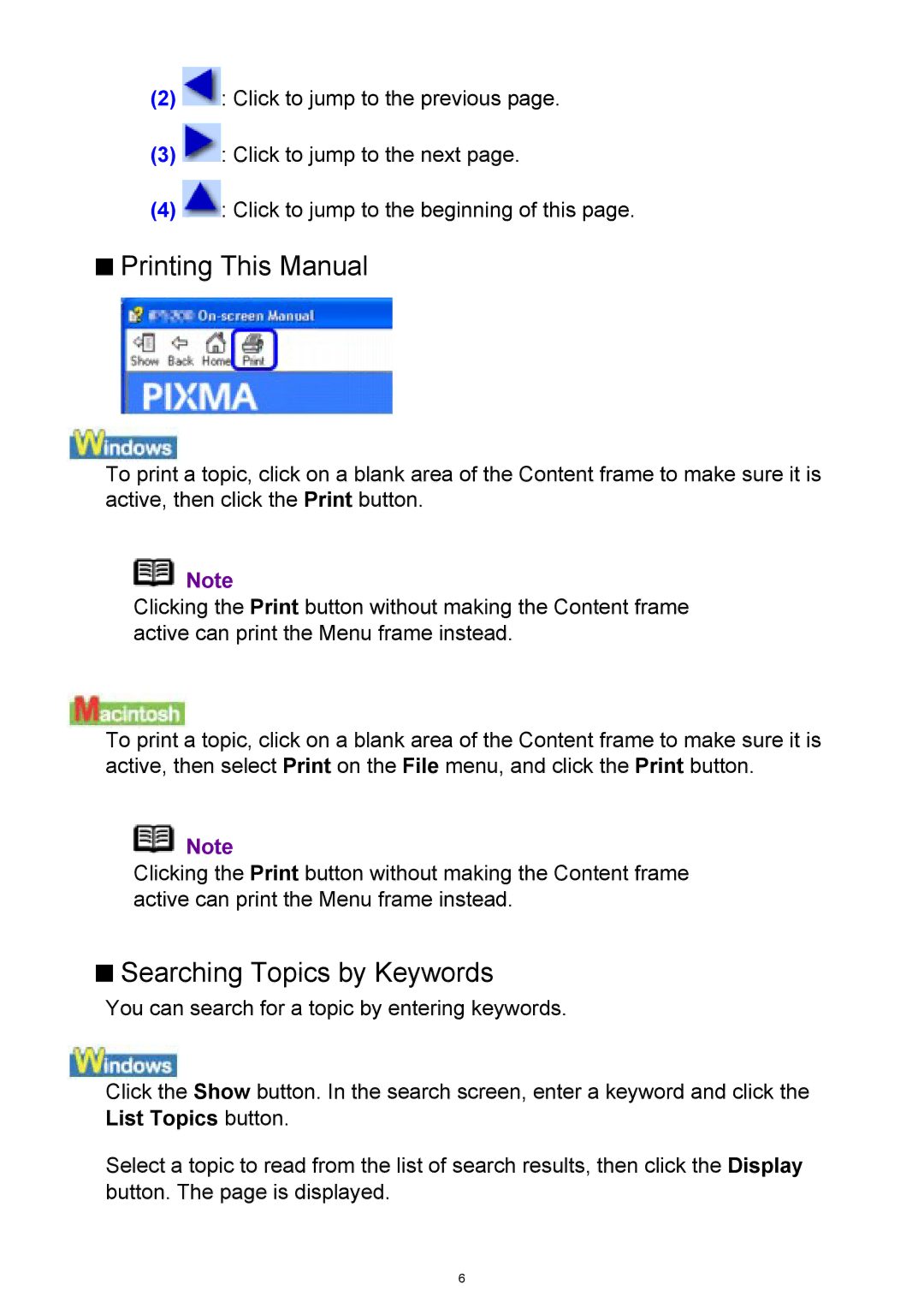 Canon iP3300 manual Printing This Manual, Searching Topics by Keywords 