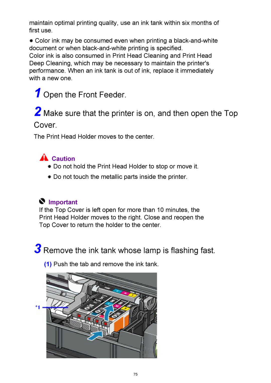 Canon iP3300 manual Remove the ink tank whose lamp is flashing fast 