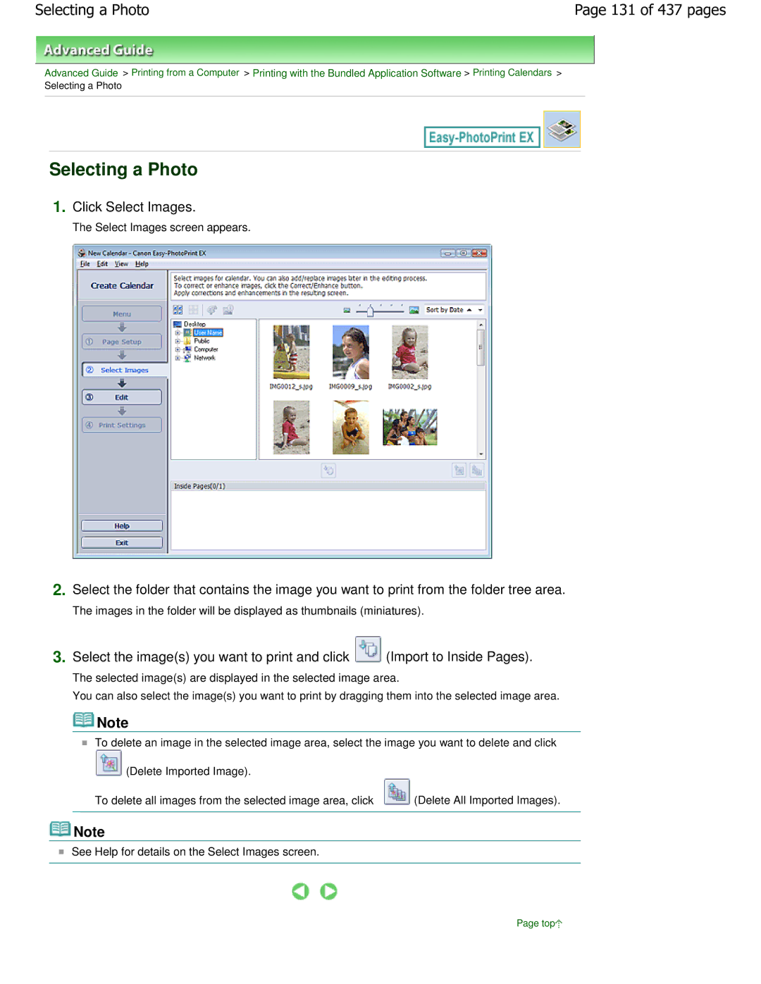 Canon iP4700 manual Selecting a Photo, 131 of 437 pages 