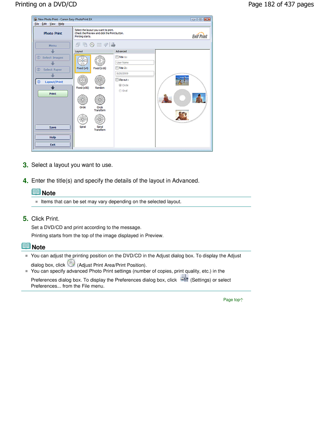 Canon iP4700 manual 182 of 437 pages, Click Print 