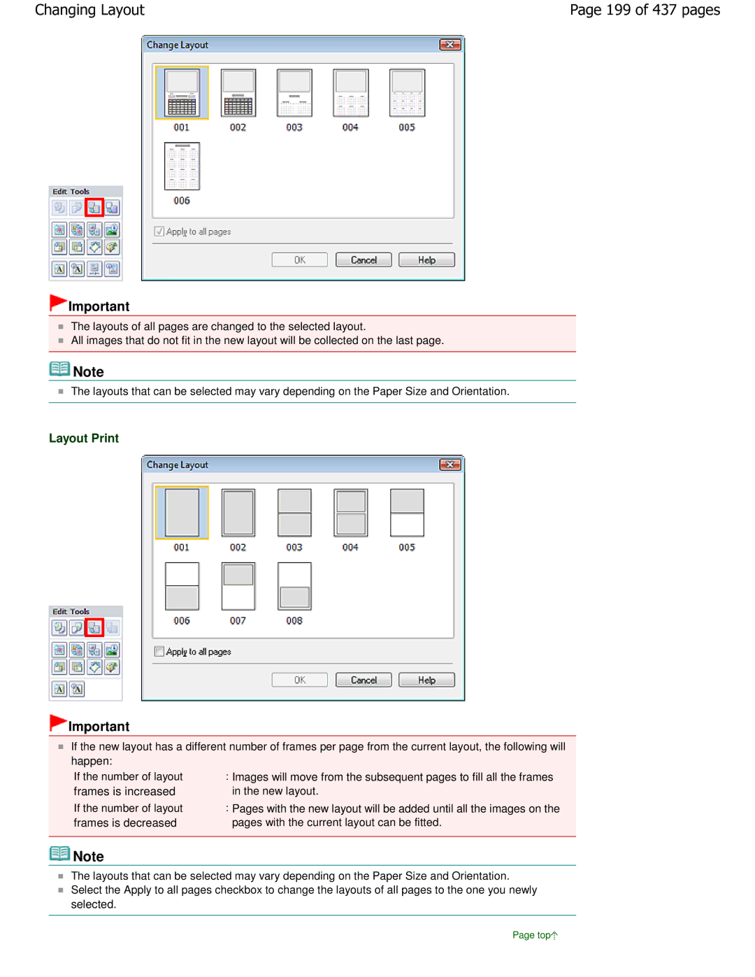 Canon iP4700 manual 199 of 437 pages, Layout Print 