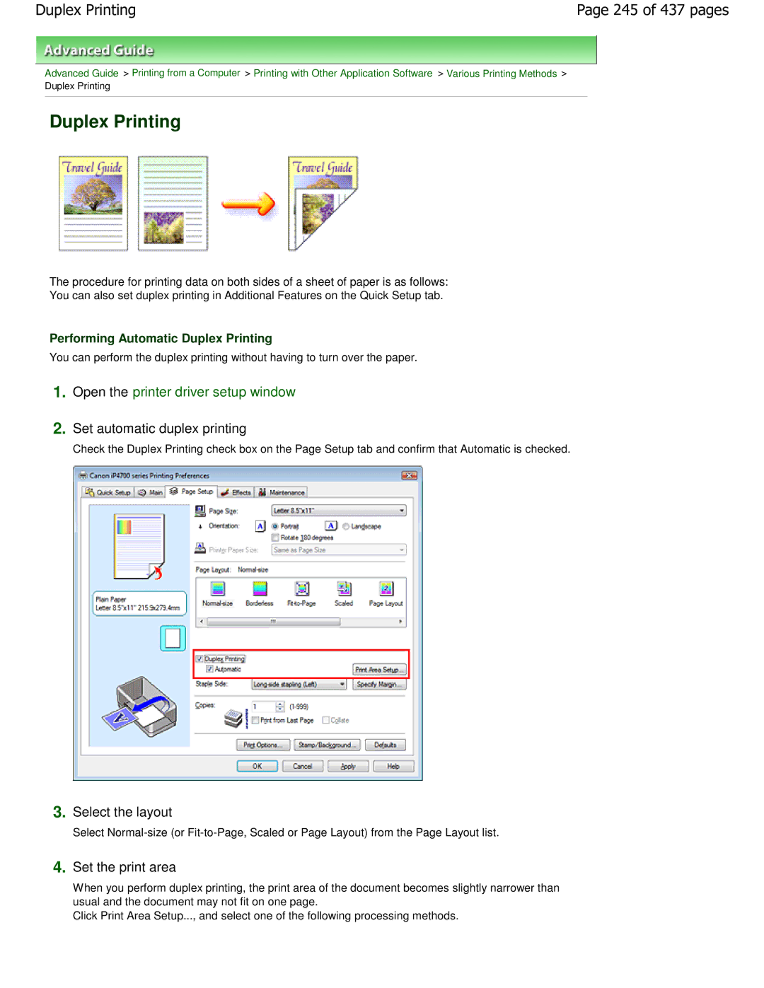 Canon iP4700 manual Duplex Printing, 245 of 437 pages 