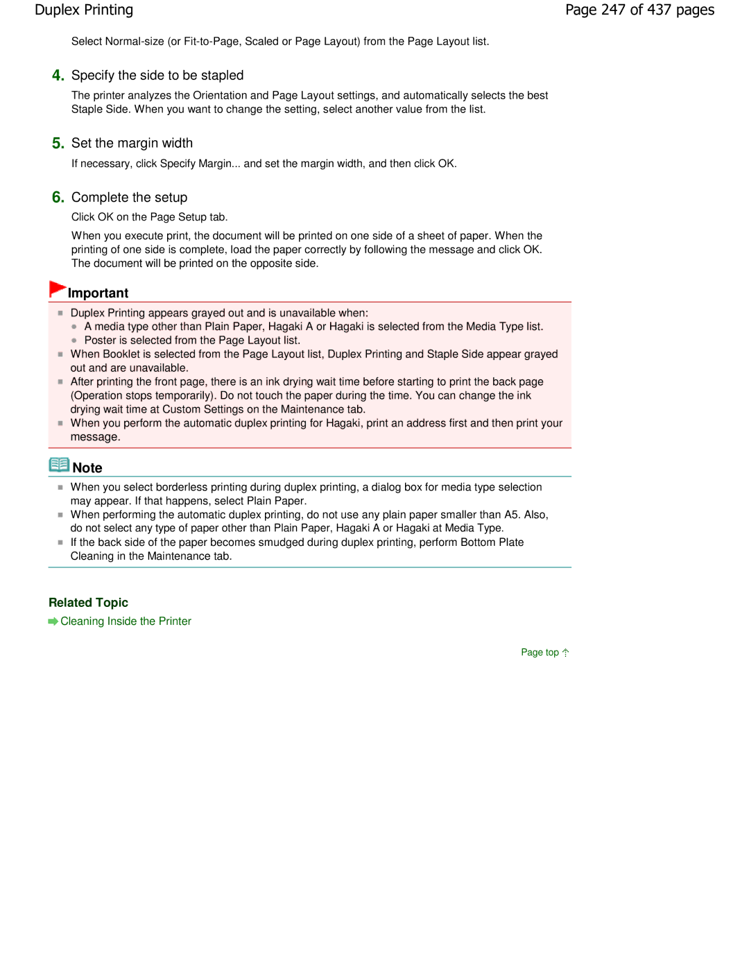 Canon iP4700 manual 247 of 437 pages, Related Topic 