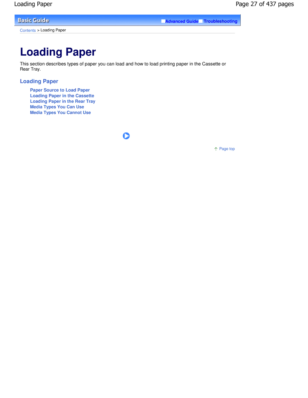 Canon iP4700 manual Loading Paper, 27 of 437 pages 