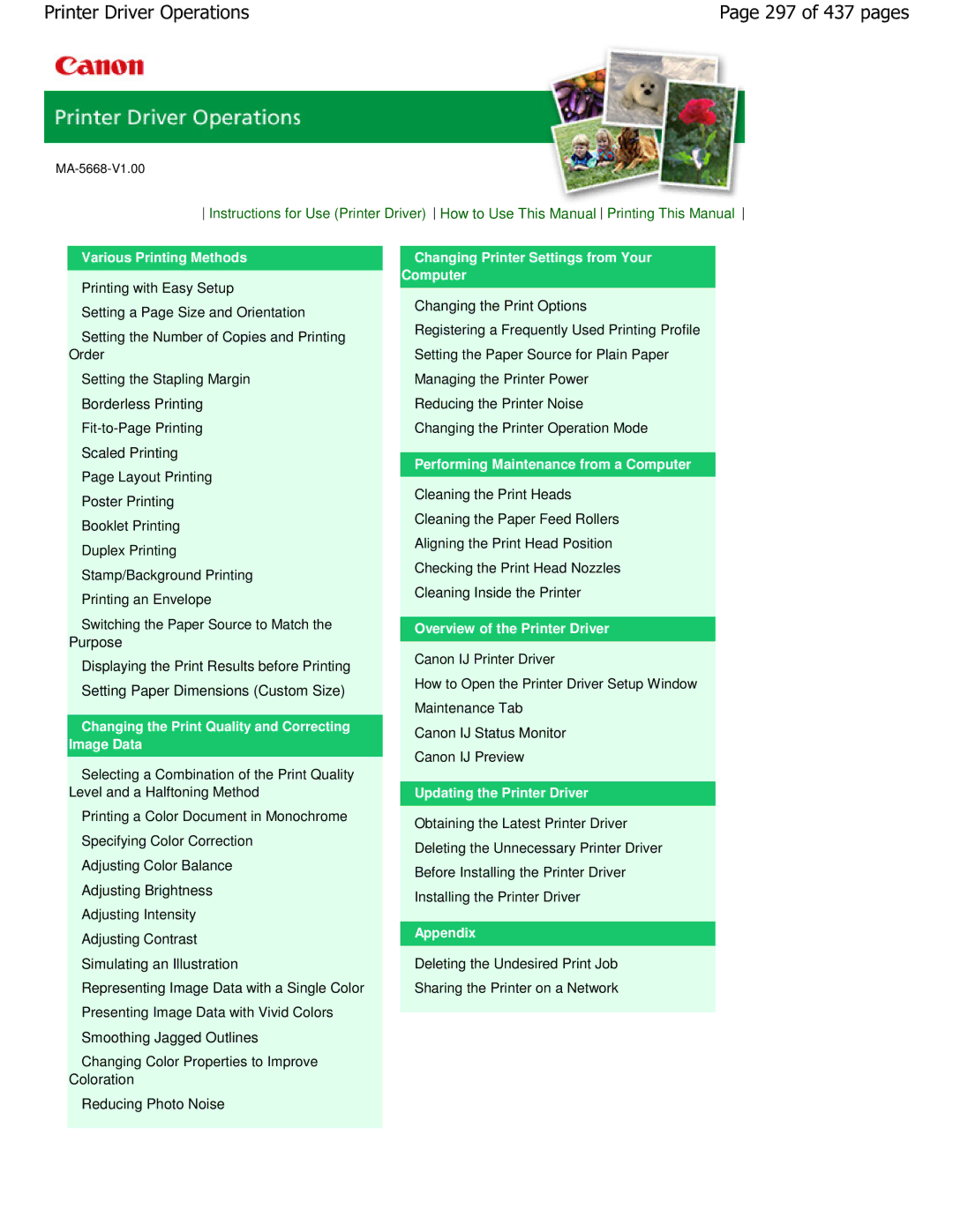 Canon iP4700 manual Printer Driver Operations, 297 of 437 pages 